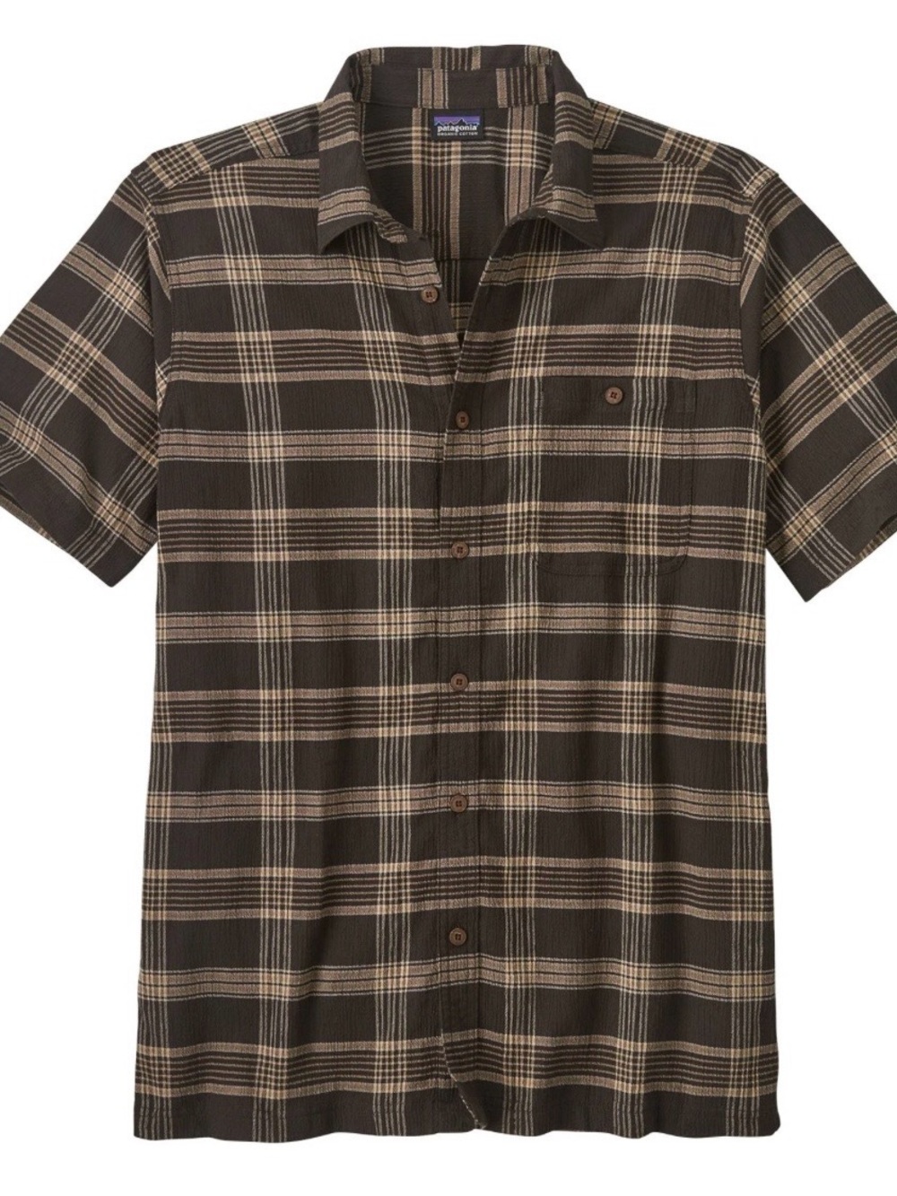 Mens Patagonia A/C Textured Plaid Shirt Short Sleeve Shirt Size Large